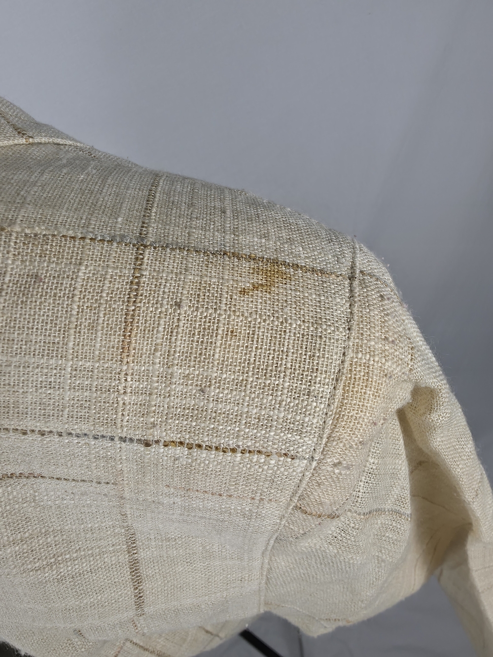 Vintage Christian Dior Separates Plaid Linen Blend Blazer Jacket Cream Beige - 8 - Picture 5 of 11